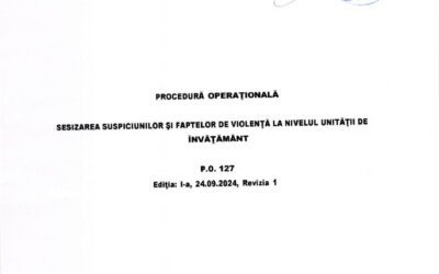 Procedura de sesizare a suspiciunilor si faptelor de violenta